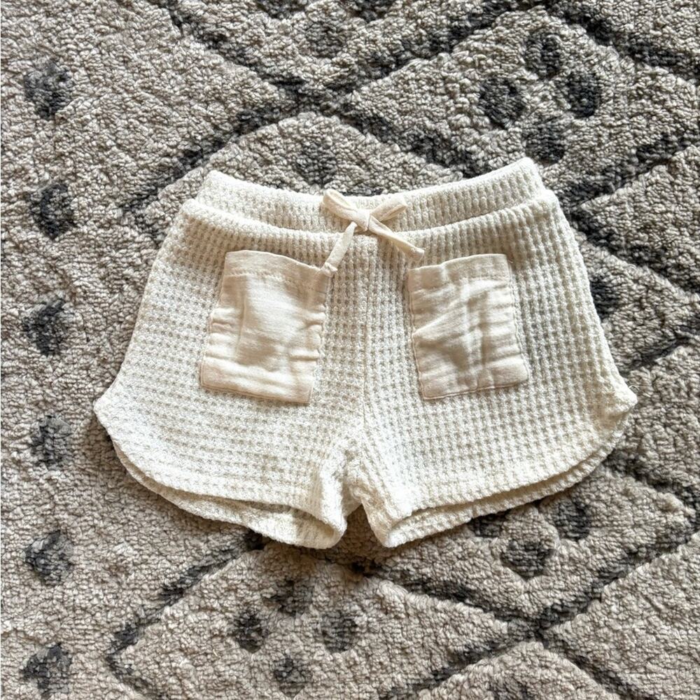 Zara cream waffle shorts